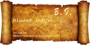 Bischof Irén névjegykártya